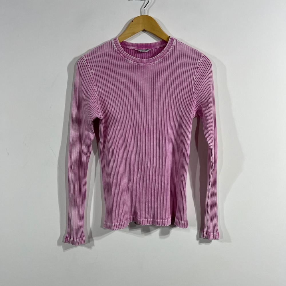 Hard Tail Forever Y2K Grunge Ribbed Long Sleeve Top Womens Large Preppy Granola